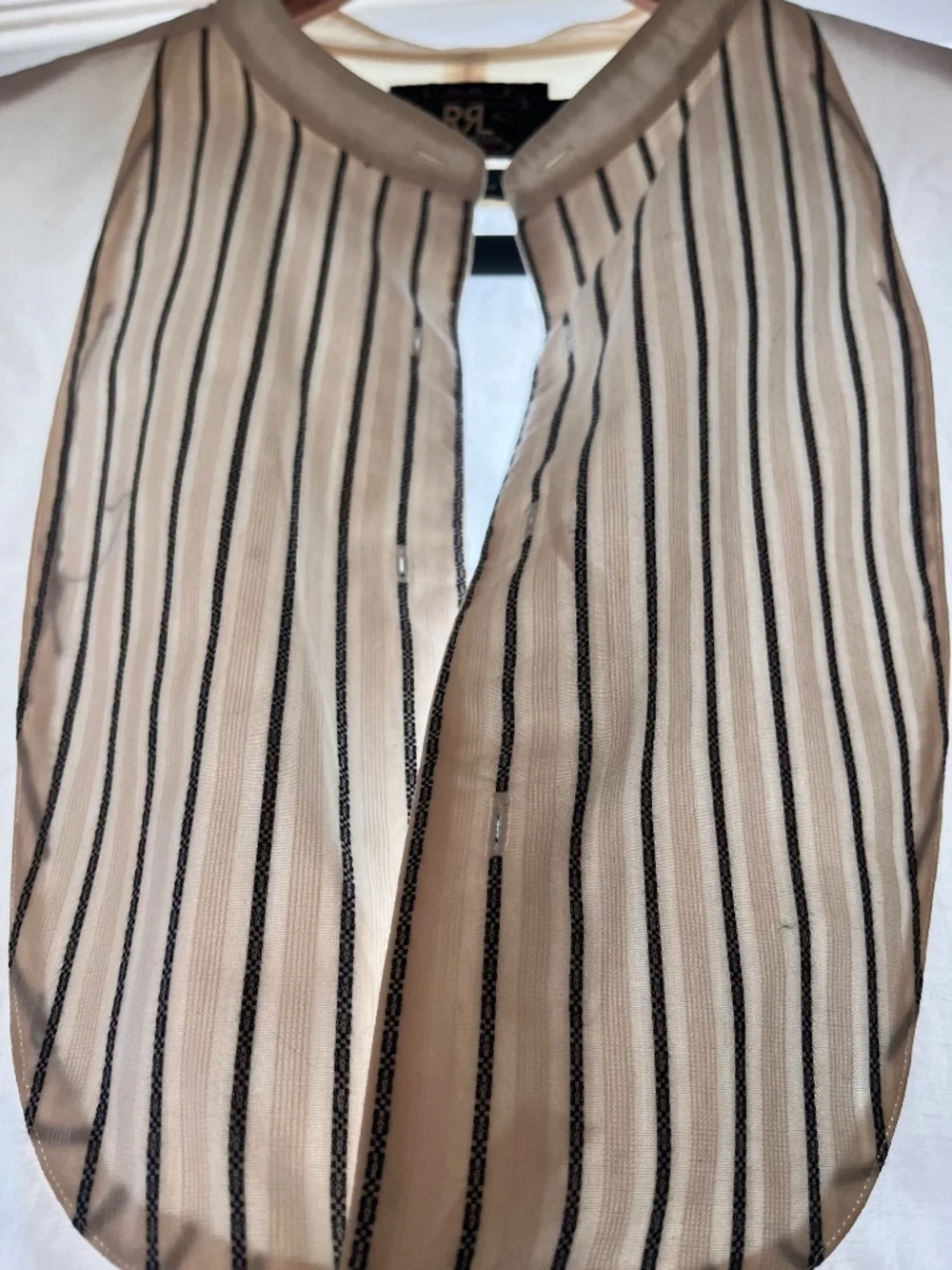 RRL Double RL 1990s Triple Star Bib Tuxedo Shirt XL White Band Collar - Picture 8 of 9